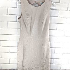 H&M Creamy Metallic Dress Women's Open Back Sz 4